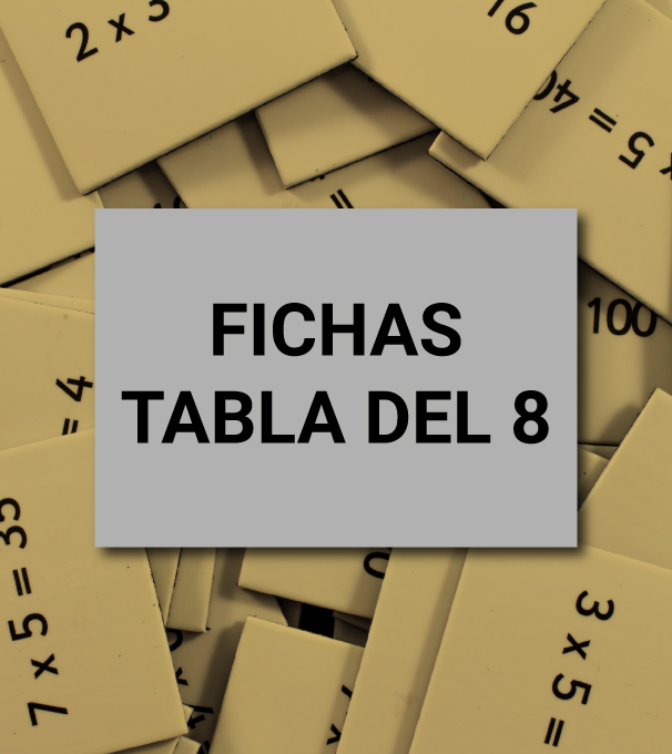 Aprender a multiplicar en León - ficha tabla del 8